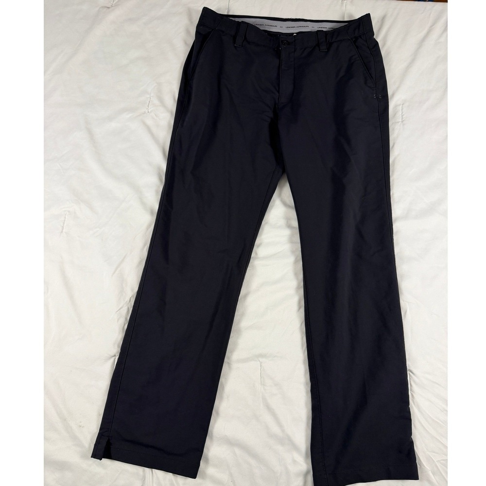 Under Armour Mens Black‎ Performance Golf Pants 36/32 Straight Leg Nylon Blend